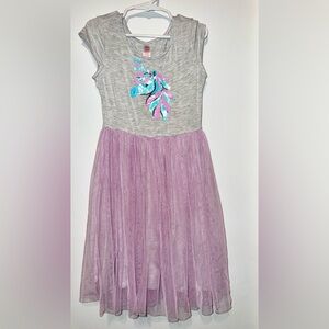 Justice Dress Girl's Size 8 UNICORN Flip Sequin Tutu Lavender Short Sleeve